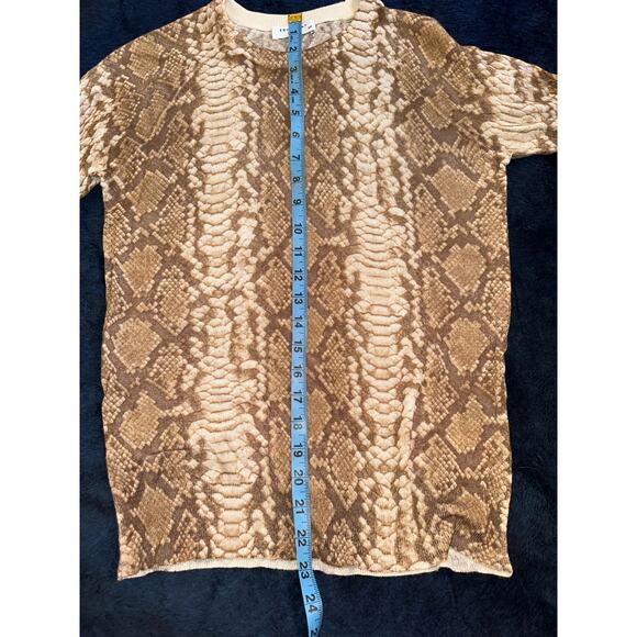 EQUIPMENT FEMME SILK CASHMERE LIGHTWEIGHT SNAKE REPTILE PRINT SWEATER S - Picture 7 of 8